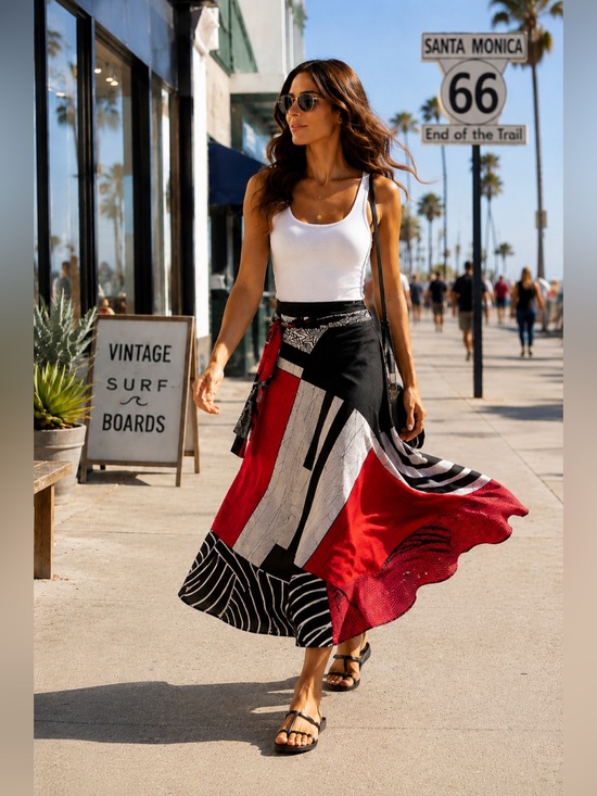 Impressions Dresses & Skirts - Vintage Reversible Maxi Wrap Skirt O/S